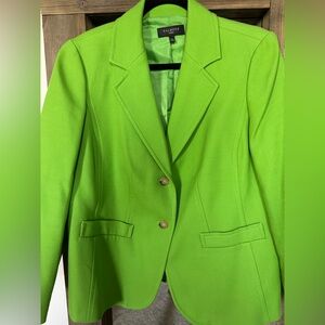 Talbots Green Blazer Structured Suit Jacket